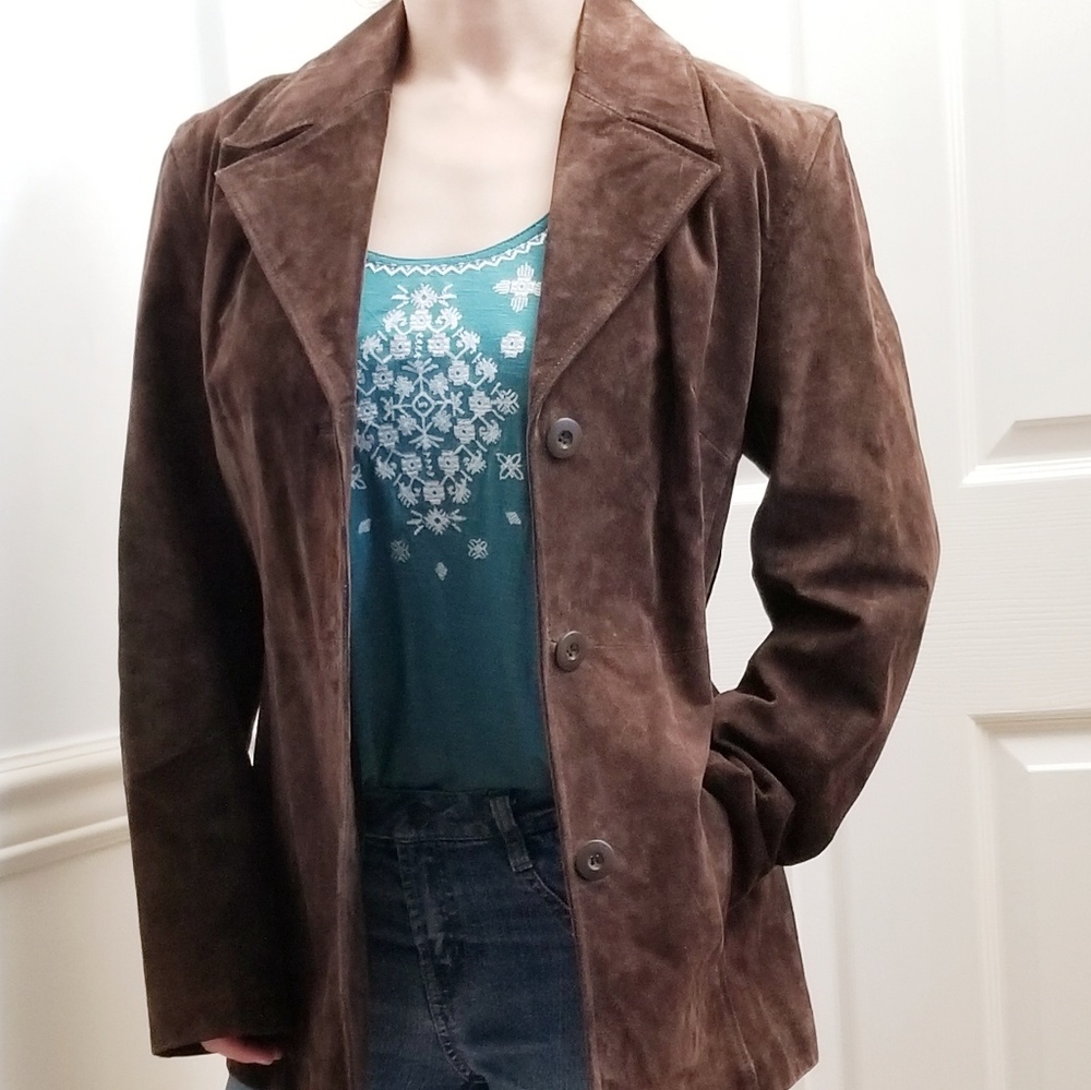 Wilson's Leather Suede Jacket, blazer style, brown